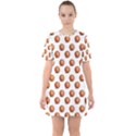 Orange Basketballs Sixties Short Sleeve Mini Dress View1