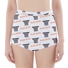 Slam Dunk Baskelball Baskets High-waisted Bikini Bottoms by mccallacoulturesports