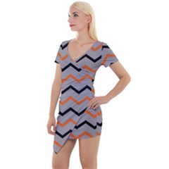 Basketball Thin Chevron Short Sleeve Asymmetric Mini Dress by mccallacoulturesports