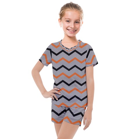 Basketball Thin Chevron Kids  Mesh Tee And Shorts Set by mccallacoulturesports