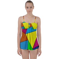 Abstract Print Babydoll Tankini Set by designsbymallika