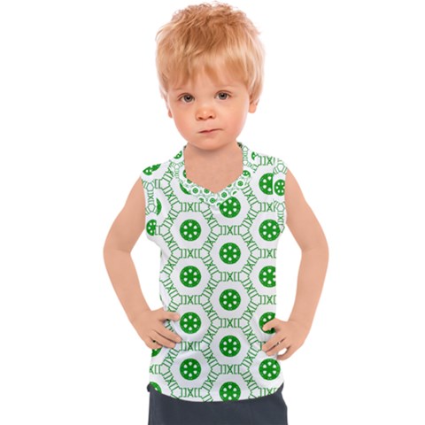 White Green Shapes Kids  Sport Tank Top by Mariart