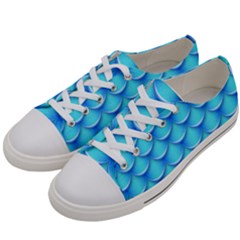 Blue Scale Pattern Women s Low Top Canvas Sneakers by designsbymallika