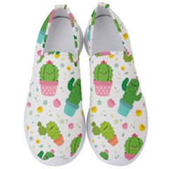 Cactus Pattern Men s Slip On Sneakers by designsbymallika