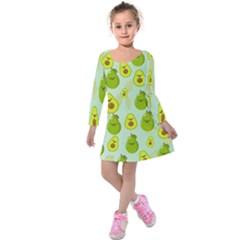 Avocado Love Kids  Long Sleeve Velvet Dress by designsbymallika