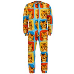 Cute Tiger Pattern Onepiece Jumpsuit (men)  by designsbymallika