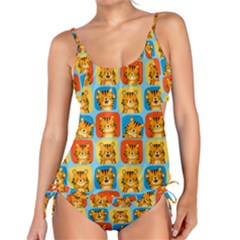 Cute Tiger Pattern Tankini Set by designsbymallika