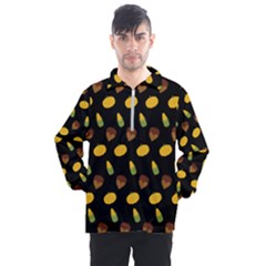 Pumpkin Men s Half Zip Pullover by designsbymallika