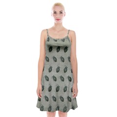 Army Green Hand Grenades Spaghetti Strap Velvet Dress by McCallaCoultureArmyShop