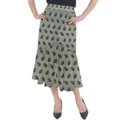 Army Green Hand Grenades Midi Mermaid Skirt by McCallaCoultureArmyShop