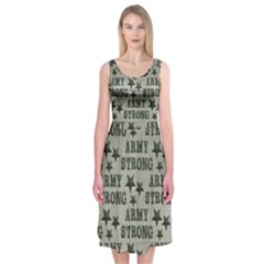 Army Stong Military Midi Sleeveless Dress by McCallaCoultureArmyShop