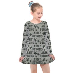 Army Stong Military Kids  Long Sleeve Dress by McCallaCoultureArmyShop