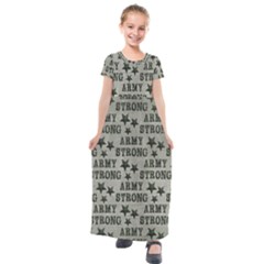 Army Stong Military Kids  Short Sleeve Maxi Dress by McCallaCoultureArmyShop