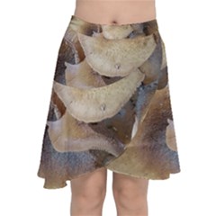 Close Up Mushroom Abstract Chiffon Wrap Front Skirt by Fractalsandkaleidoscopes