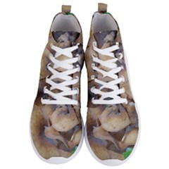 Close Up Mushroom Abstract Men s Lightweight High Top Sneakers by Fractalsandkaleidoscopes