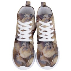 Close Up Mushroom Abstract Women s Lightweight High Top Sneakers by Fractalsandkaleidoscopes