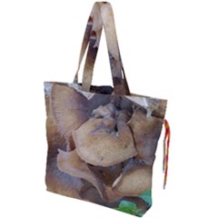 Close Up Mushroom Abstract Drawstring Tote Bag by Fractalsandkaleidoscopes