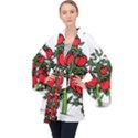 Tomato Garden Vine Plants Red Long Sleeve Velvet Kimono  View1