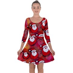 Santa Clause Quarter Sleeve Skater Dress by HermanTelo