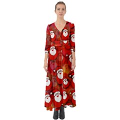 Santa Clause Button Up Boho Maxi Dress by HermanTelo