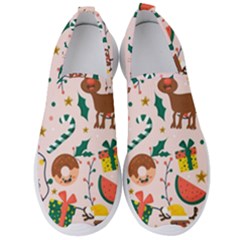 Colorful Funny Christmas Pattern Men s Slip On Sneakers by Vaneshart