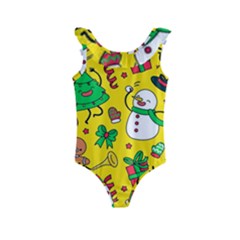 Funny Decoration Christmas Pattern Kids  Frill Swimsuit by Vaneshart