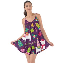 Colorful Funny Christmas Pattern Love The Sun Cover Up by Vaneshart