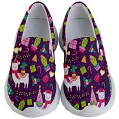 Colorful Funny Christmas Pattern Kids Lightweight Slip Ons by Vaneshart