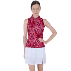 Background Abstract Surface Red Women s Sleeveless Polo Tee by HermanTelo