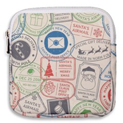 Christmas Postal Pattern Mini Square Pouch by Vaneshart