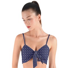 Grey Star Navy Blue Woven Tie Front Bralet by snowwhitegirl