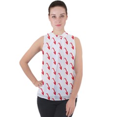 Create Your Own Custom Online Full Print Blank Template Mock Neck Chiffon Sleeveless Top by startdesign