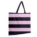 Black and Light Pastel Pink Large Stripes Goth Mime french style Zipper Large Tote Bag View2