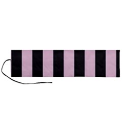 Black And Light Pastel Pink Large Stripes Goth Mime French Style Roll Up Canvas Pencil Holder (l) by genx