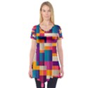 Abstract Geometry Blocks Short Sleeve Tunic  View1