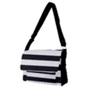 Black and White Large Stripes Goth Mime french style Full Print Messenger Bag (M) View1