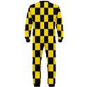 Checkerboard Pattern Black and Yellow Ancap Libertarian OnePiece Jumpsuit (Men)  View2