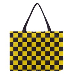 Checkerboard Pattern Black And Yellow Ancap Libertarian Medium Tote Bag by snek