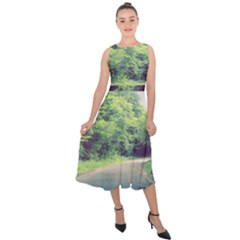 Photo Vue Sur Forêt  Midi Tie-back Chiffon Dress by kcreatif