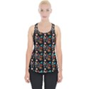 Retro Girls Dress In Black Pattern Black Piece Up Tank Top View1