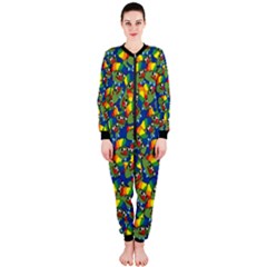 Clown World Pepe The Frog Honkhonk Meme Kekistan Funny Pattern Blue  Onepiece Jumpsuit (ladies)  by snek