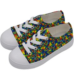 Clown World Pepe The Frog Honkhonk Meme Kekistan Funny Pattern Blue  Kids  Low Top Canvas Sneakers by snek