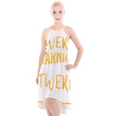 Twerking T-shirt Best Dancer Lovers & Twirken Twerken Gift | Booty Shake Dance Twerken Present | Twerkin Shirt Twerking Tee High-low Halter Chiffon Dress  by reckmeck