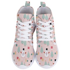 Cute Snowman Christmas Season Seamless Pattern Women s Lightweight High Top Sneakers by Vaneshart