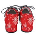 Christmas Seamless With Snowflakes Snowflake Pattern Red Background Winter Women s Pointed Oxford Shoes View4