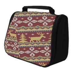 Beautiful Knitted Christmas Pattern Xmas Full Print Travel Pouch (small) by Vaneshart