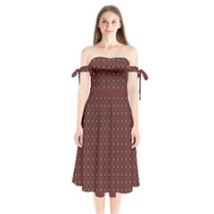 Df Victoria Cadenti Shoulder Tie Bardot Midi Dress by deformigo