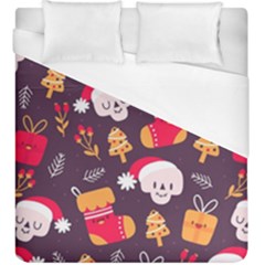 Pattern Christmas Funny Duvet Cover (king Size) by Vaneshart