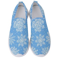 Hand Drawn Snowflakes Seamless Pattern Men s Slip On Sneakers by Vaneshart