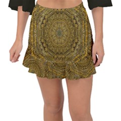 Golden Star And Starfall In The Sacred Starshine Fishtail Mini Chiffon Skirt by pepitasart